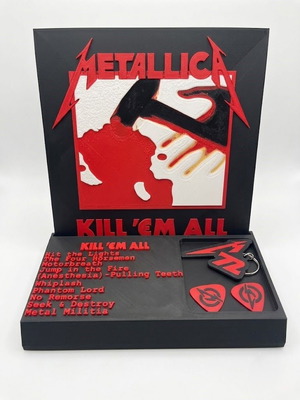 Metallica Kill 'Em All 3D Printed συλλεκτικό display stand καινούργιο