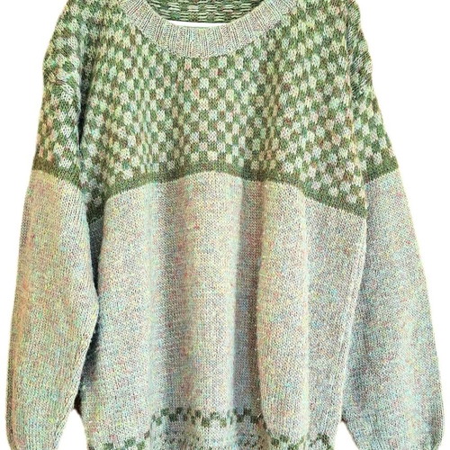 Vintage wool knit sweater like new, multicolor, size XL