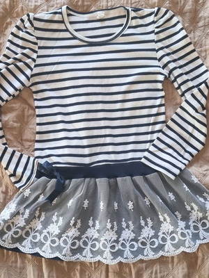 Blouse dress used 8-10 years, long-sleeve, size 134-140 cm