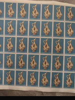 Greek stamps whole sheet used