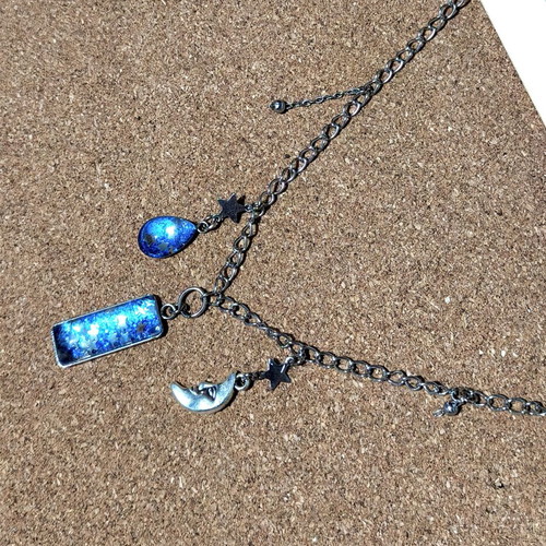 Starry Necklace with Pendants stainless steel, like new