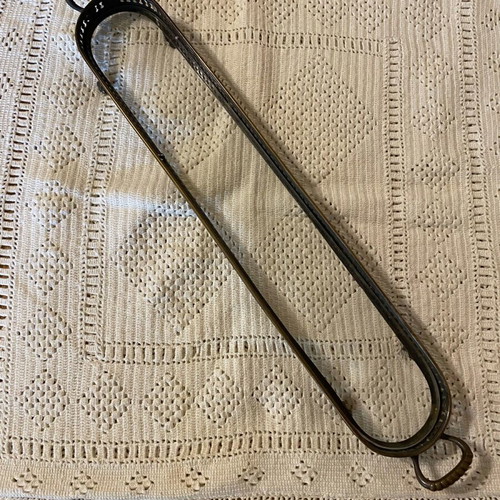 Antique tray used, silver-plated with glass, 50cm x 8cm