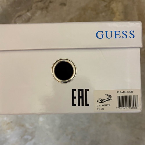 Guess Leather Sandals Used White Size 38