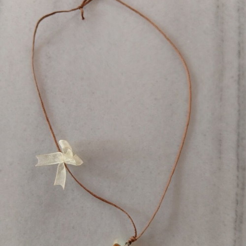 Handmade choker necklace with yellow butterfly crystal and matching bracelet
