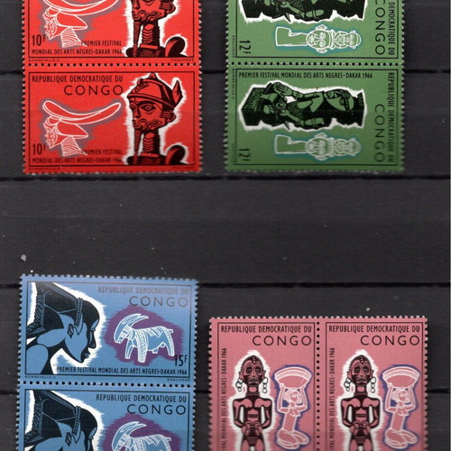 Democratic Republic of Congo 1966 World Festival of Negro Arts stamps set 2 complete series new