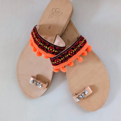 Leather handmade sandals size 38 new