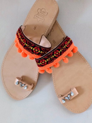 Leather handmade sandals size 38 new