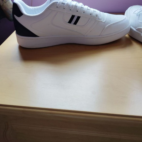 Leather sneakers new, white, sporty, size 45