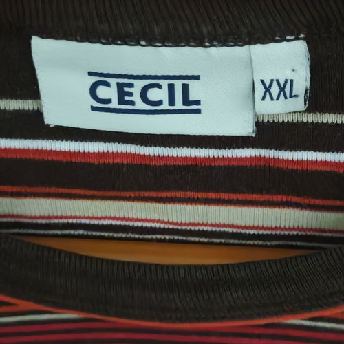 Cecil cotton men's shirt XXL used, brown multicolor