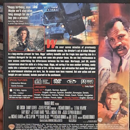 Lethal Weapon DVD μεταχειρισμένο, αυθεντικό συλλεκτικό με υπότιτλους
