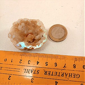 Αχάτης ιριδίζων μεγάλος με τρύπα λευκός ημιπολύτιμη πέτρα μενταγιόν