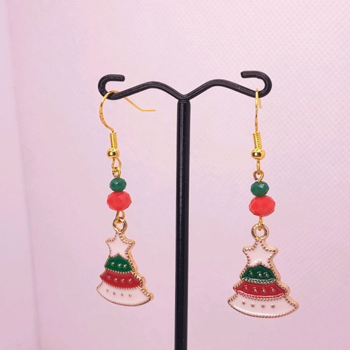 Handmade Christmas earrings new with crystals
