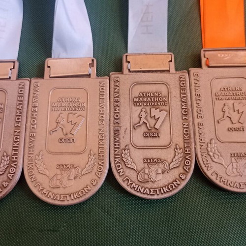Collectible Set of 4 Consecutive Athens Marathon 5km Medals 2014-2017