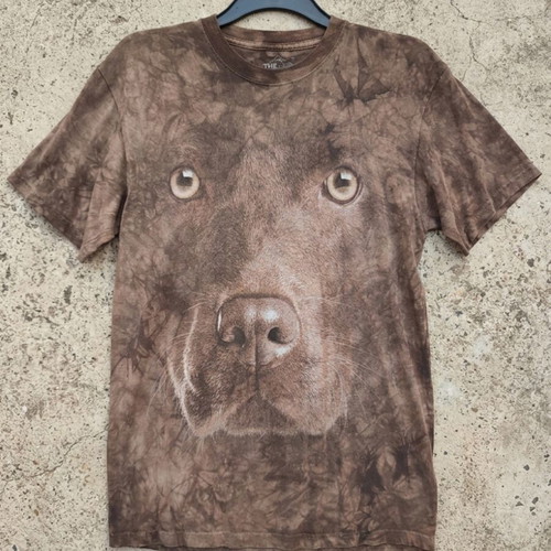 The Mountain Chocolate Lab T-shirt size M like new, colorful