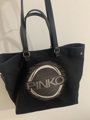 Pinko Tote τσάντα ώμου σαν καινούργιο, μαύρη με δερμάτινα λουριά