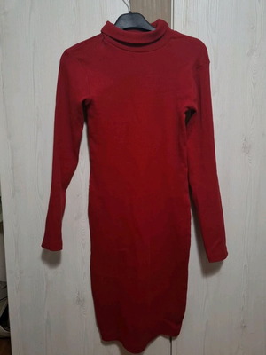 Πλεκτό φόρεμα κόκκινο, σαν καινούργιο, εφαρμοστό, ελαστικό