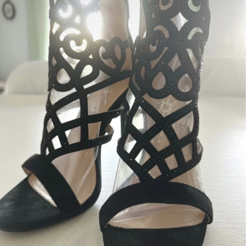 Black GoGo Shoes sandals with cut-out design, like new, size 37