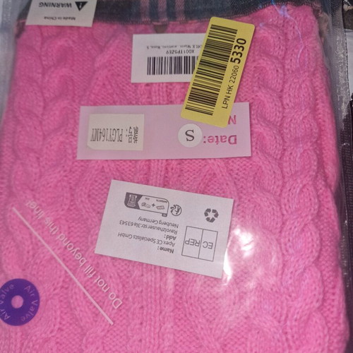Lili pink dog sweater coat size S new