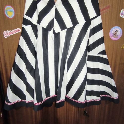 St Martins cotton striped skirt size S used, black and white