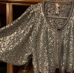 Bolero jacket gray with sequins new
