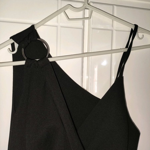 One-piece jumpsuit medium with ring on one shoulder like new, black