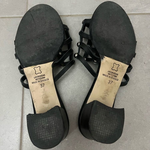 Mules Fardoulis leather like new, size 37, black