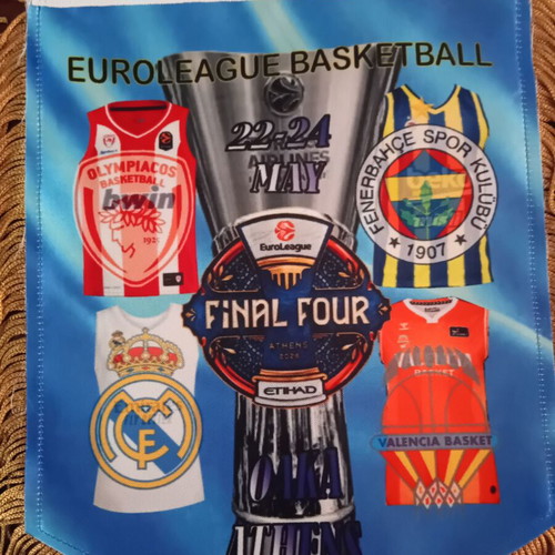 Olympiacos Basketball Final4 2026 Scarf and Banner Set new