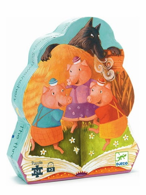 Djeco puzzle 24 pieces new, 3 little pigs