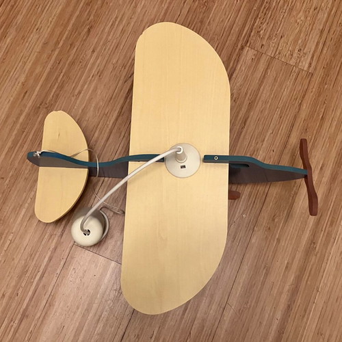 Wooden airplane children's room lamp like new
