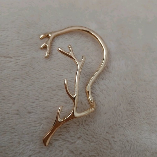 Ear cuff gold-colored stainless steel new