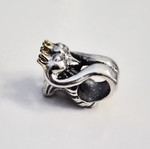 Silver charm Swans couple with crowns new
