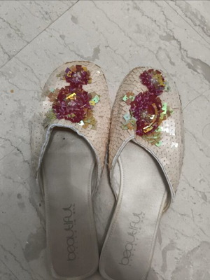 Slippers with sequins like new, multicolor, size 41