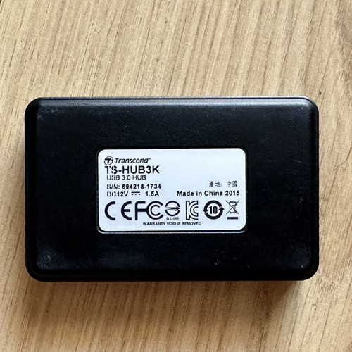 Transcend USB 3.0 hub used with cables