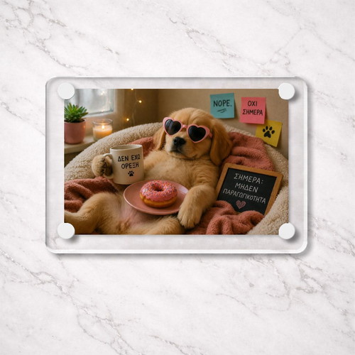 Acrylic fridge magnet "Zero Productivity" new