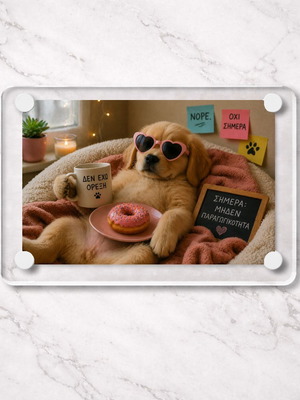 Acrylic fridge magnet "Zero Productivity" new