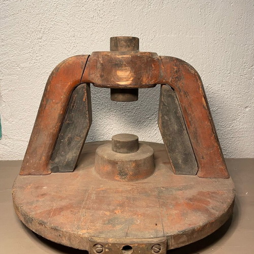 Wooden old press tool used, handmade folklore item