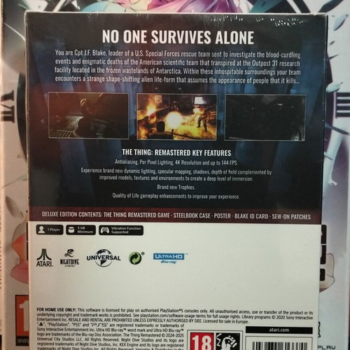 The Thing Remastered Deluxe Steelbook Edition PS5 new, sealed