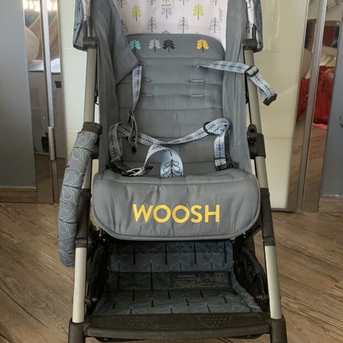 Cosatto Woosh stroller aluminum used with rain cover and footmuff