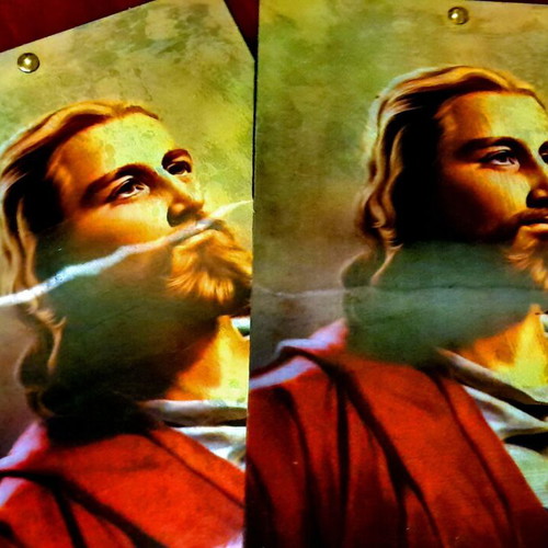 Vintage Jesus 3D Plexiglass Frames set of 2 used 24x34cm