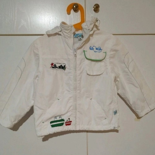 Baby jacket for 21 months like new, white with cotton lining