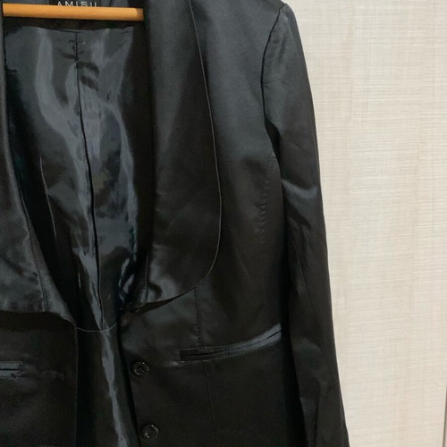 Amisu jacket size 42 like new, black satin fabric