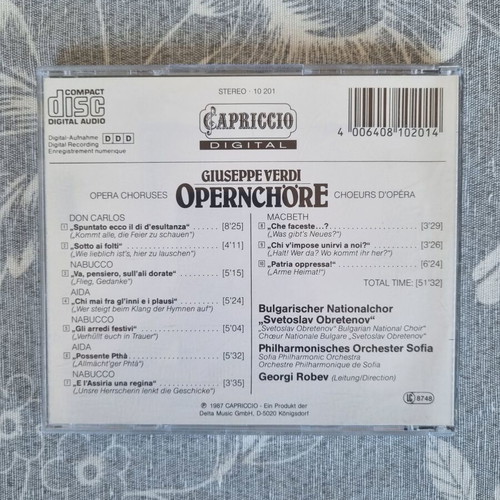 Giuseppe Verdi Opernchore CD like new, classic opera choruses
