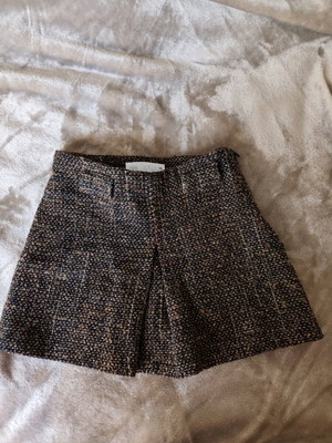Zara tweed skirt shorts used, brown/black, size 7 (122cm)