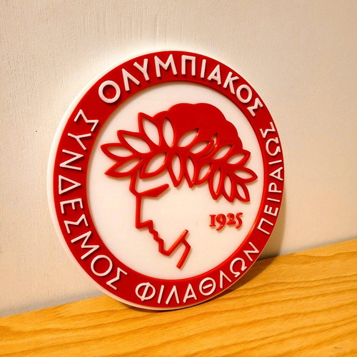 Σήμα Ολυμπιακού 3D καινούργιο, διάμετρος 17cm