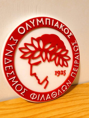 Σήμα Ολυμπιακού 3D καινούργιο, διάμετρος 17cm