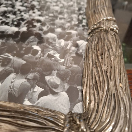 Vintage large photo frame with rope design and 925 silver used