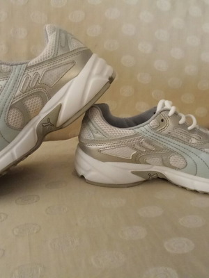 Puma women's athletic shoes, white and grey, size 38