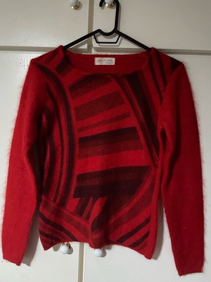 Angora sweater used, red, size S, Jessy Line Roma