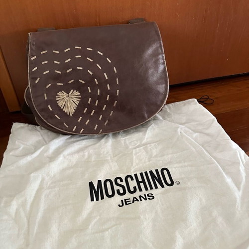 Moschino crossbody bag brown like new, leather