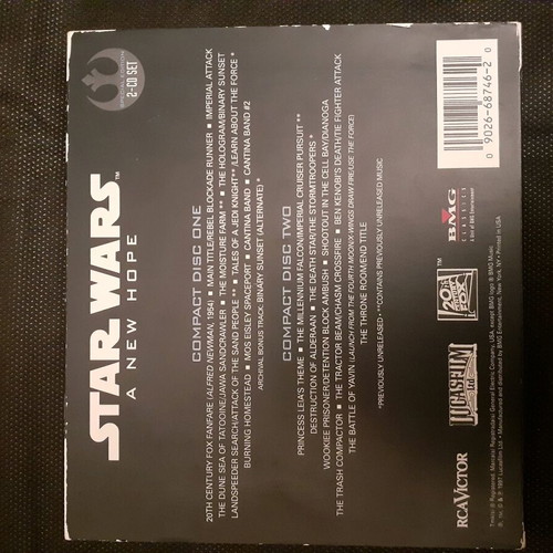 Star Wars: A New Hope 2CD Soundtrack Special Edition